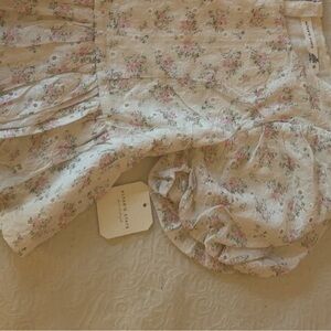 Altar'd State Cream Eyelet Top with Pink Floral Print